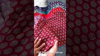 office wear ajrakh Printed cotton boat neck ready-made blouse available #ikkatblouse #cottonblouse