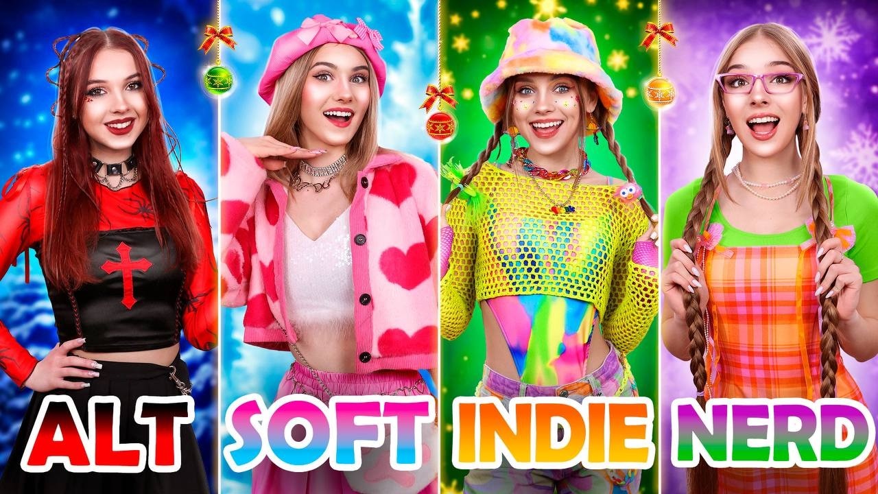 Czworaczki na zimowych wakacjach! Alt Girl, Soft Girl, Nerd i Indie Kid zrujnowały święta