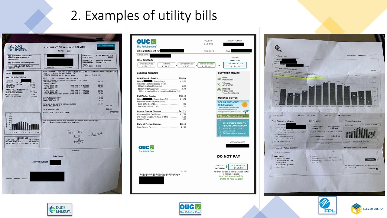 Understanding your Electric Bill Central Florida Area. FL USA YouTube