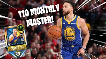 NBA Live Mobile 110 Monthly Master Steph Curry Gameplay with max 3 point shot (125)!!!