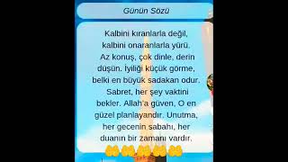 Günün Sözü Bu Olsun