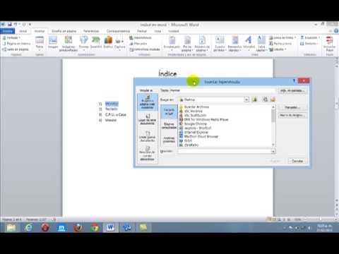 Como poner un indice en word