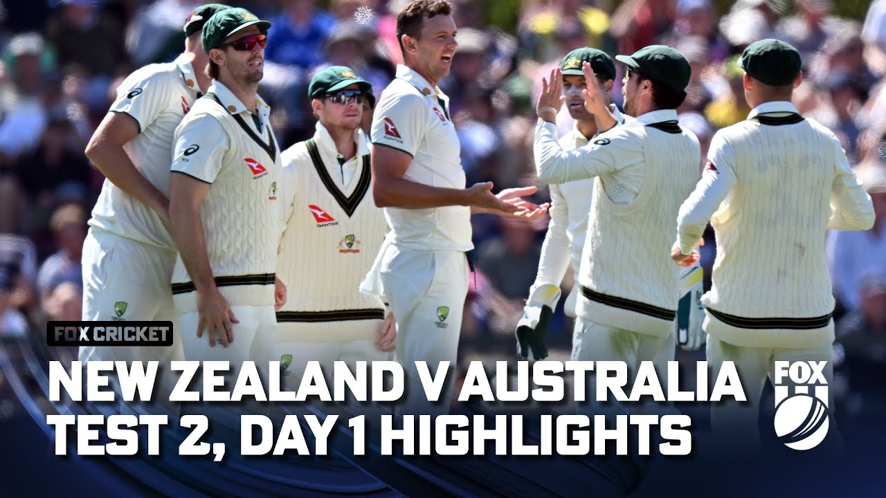 New Zealand v Australia - Second Test, Day 1 Full Match Highlights I 08 ...