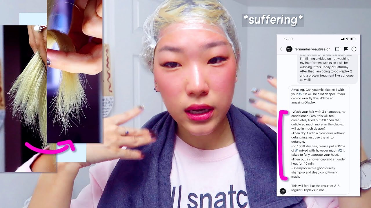 TRYING A SALON SECRET FORMULA FOR OLAPLEX TREATMENT (hair recovery/repair technique)