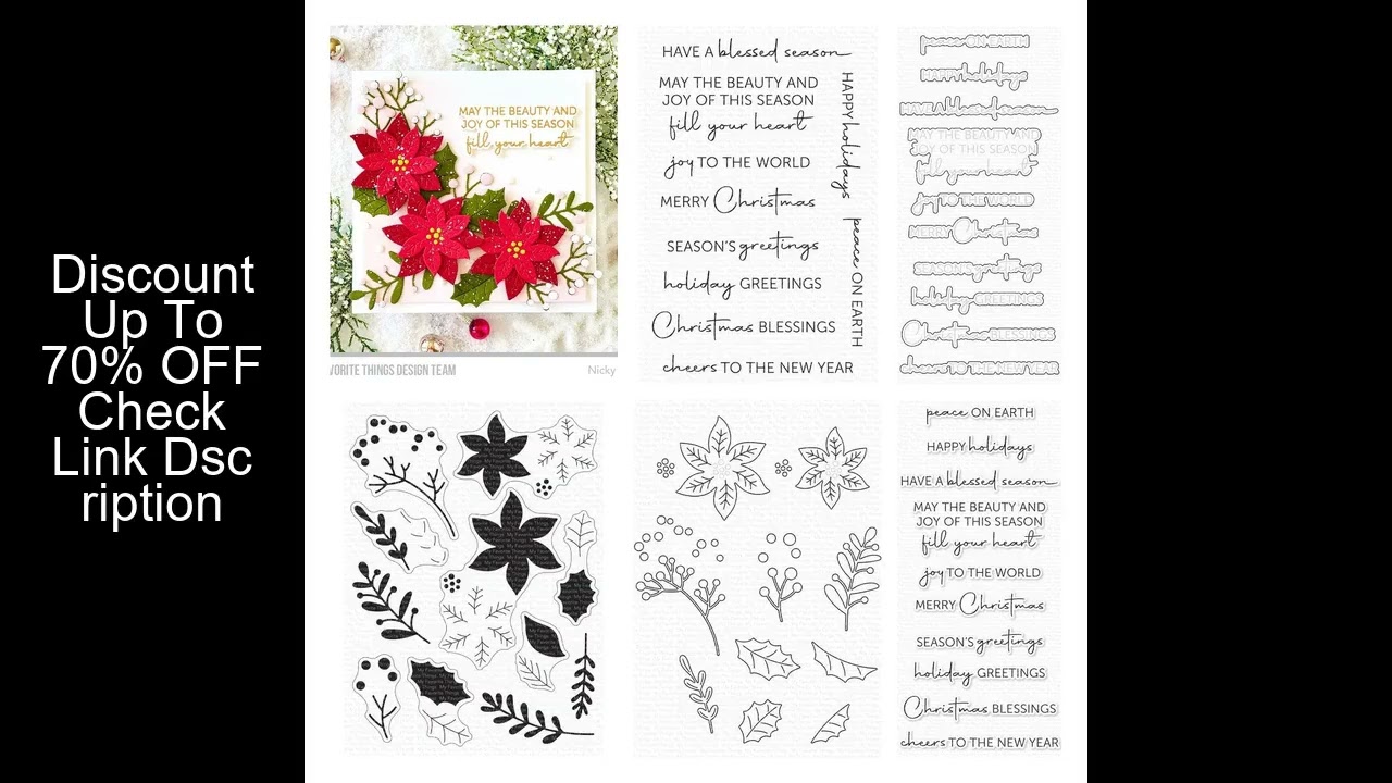 Christmas Wishes Sentiment Clear Stamps and Die Cutting Dies DIY Scrapbooking Crafts Stencils Photo