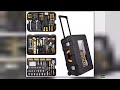 DEKO 258 Piece Tool Kit with Rolling Tool Box Socket Wrench Hand Tool Set Mechanic Case Trolley Por