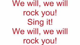 Vignette de la vidéo "Queen - We will rock you (Lyrics)"