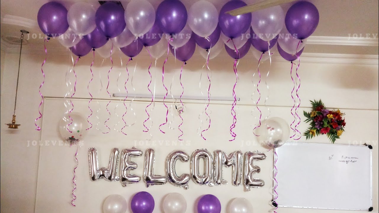 Balloon Decoration at Home For Welcoming a Newborn born baby girl ...