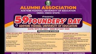 ADEYEMI FEDERAL UNIVERSITY OF EDUCATION ONDO'S 59TH FOUNDERS' DAY