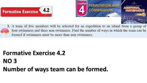 Permutation and combination formative exercise 4.2 Q3 latihan formatif 4.2 form 5 kssm textbook