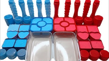 BLUE VS RED ! Mixing Random Things into GLOSSY Slime ! Nyn