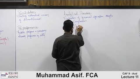 CAF 9 | Audit and Assurance | Lecture #11 | By Muhammad Asif