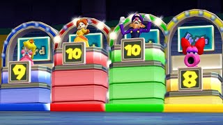 Mario Party 9 -  Peach Vs Daisy Vs Waluigi Vs Birdo Master Difficulty| Cartoons Mee