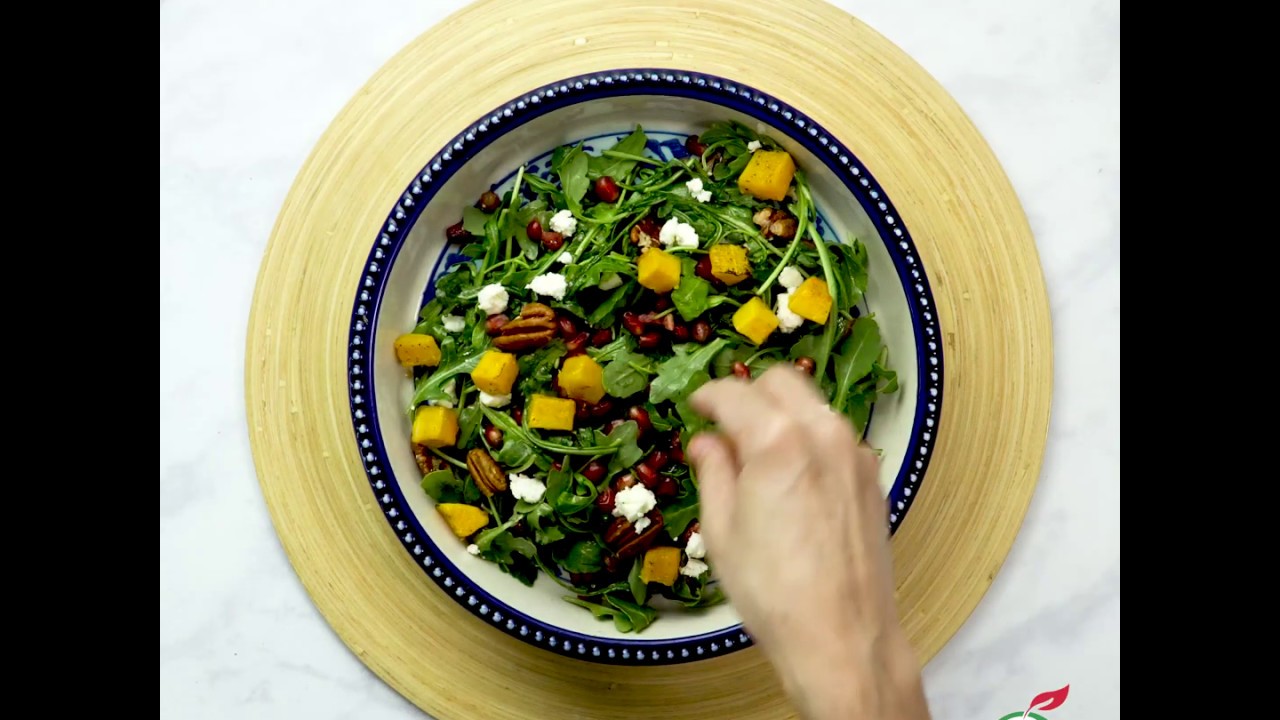 Roasted Butternut & Pomegranate Salad Recipe - YouTube