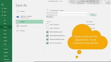 Excel Level 1 Section 3 Video 1 - Saving workbooks in alternate file formats