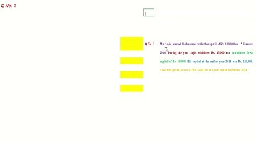 Single Entry System ~ Q No. 2 ~ Writer Chaudary Muhammad Hanif ~ I.Com II ~ By Usman Ghani