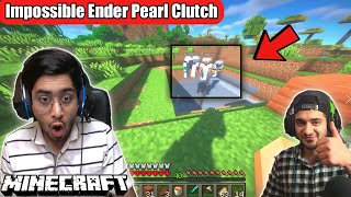 Random Pro Players Trapped Me And  I Did 1000IQ Ender Pearl Clutch #shorts #minecraft