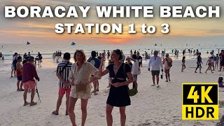 BORACAY PHILIPPINES 2024 FULL WALK TOUR of White Beach - Station 1, 2, & 3