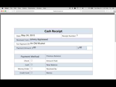 writing a receipt