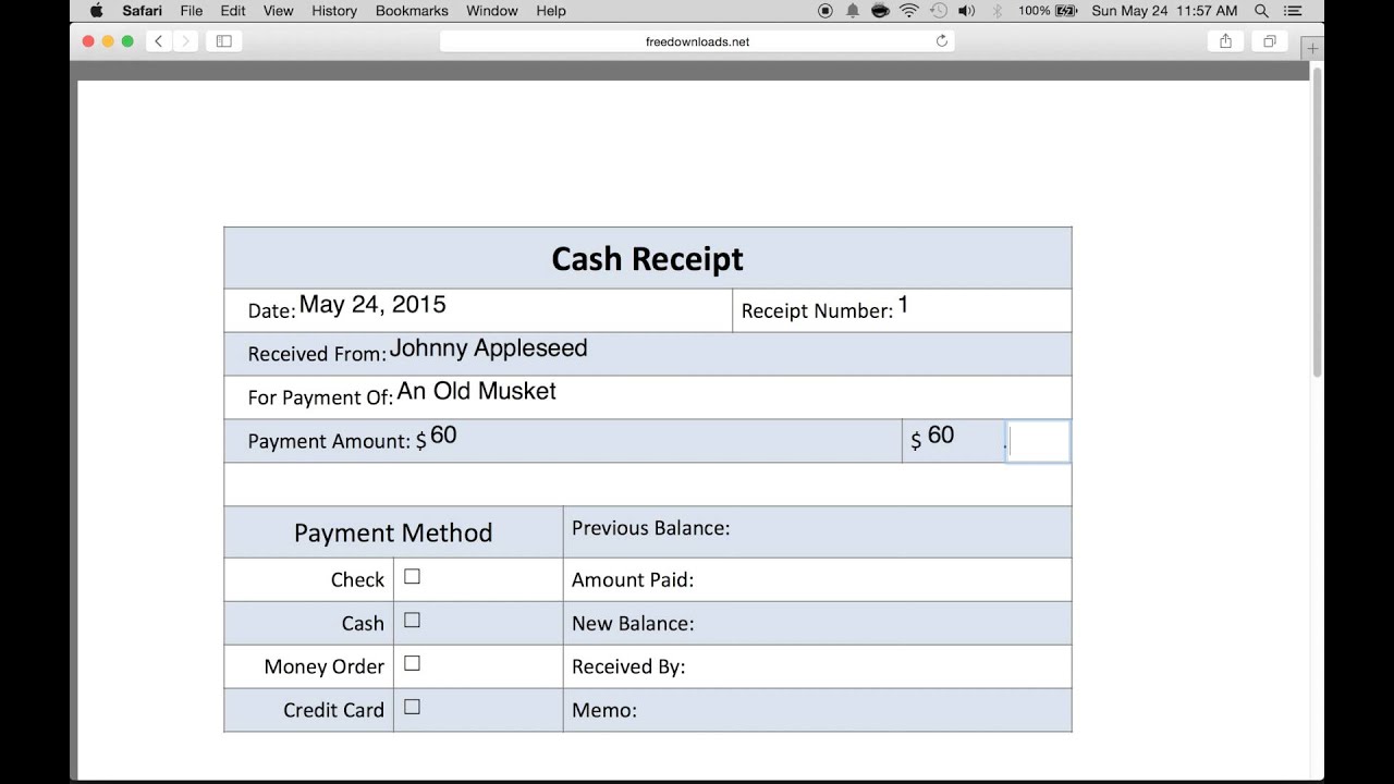 How To Write A Petty Cash Receipt Form YouTube