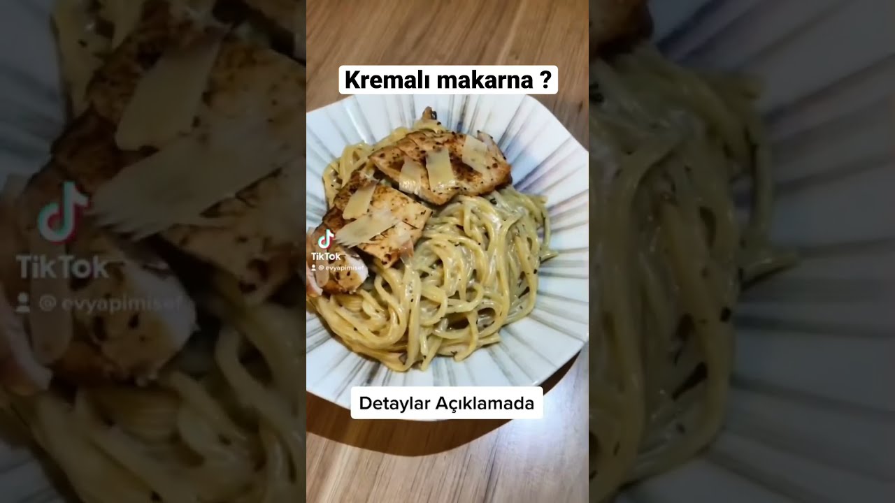 Kremalı Tavuklu Mantarlı Spagetti Makarna #keşfet #yemektarifleri