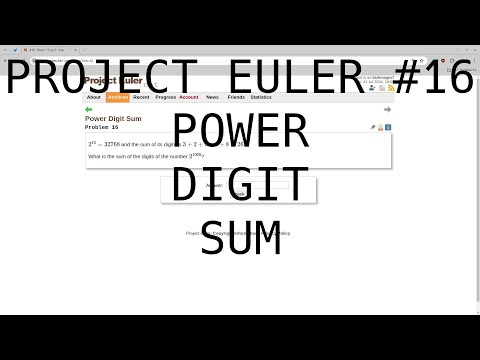 Project Euler 16: Power Digit Sum