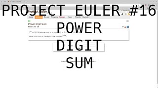 Project Euler 16: Power Digit Sum
