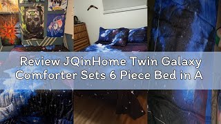 Review JQinHome Twin Galaxy Comforter Sets 6 Piece Bed in A Bag, Outer Space Themed Bedding for Chil