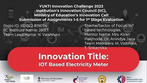 YUKTI Innovation Challenge 2023| IoT Based Electricity Meter