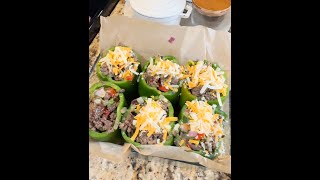 STUFFED BELL PEPPERS- easy recipe to try low carb goodness
