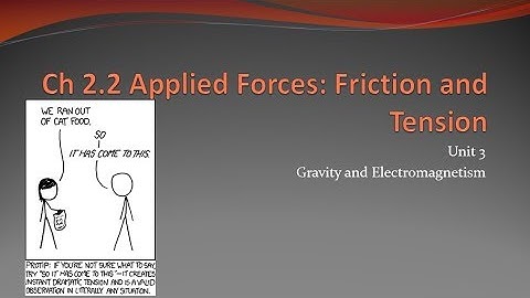 Ch 2.2 Applied Forces Friction and Tension