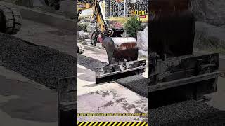 Mini Excavator Laying Smooth Black Asphalt #dailywork #work #excavator #AsphaltPaving #RoadRepair