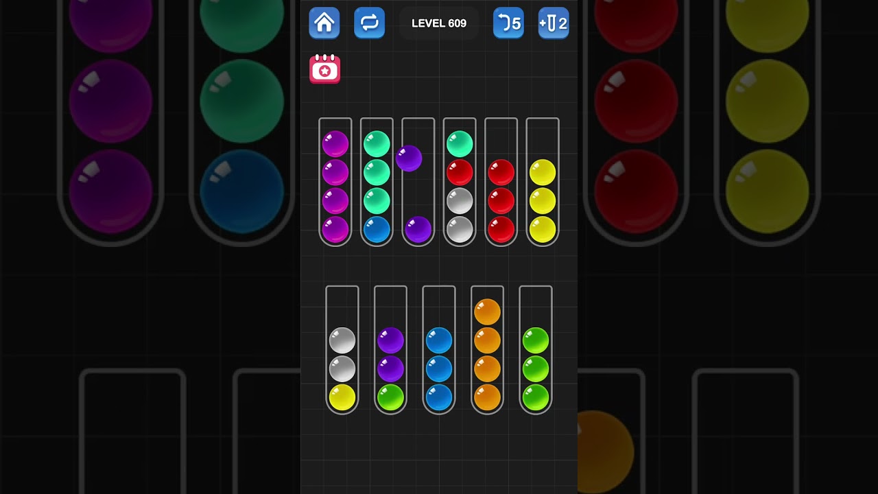 Ball Sort Puzzle by Guru Game: Levels 606, 607, 608, 609, 610