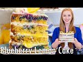 The Best Blueberry Lemon Cake Recipe | with Lemon Cream Cheese Frosting & Lemon Curd Filling