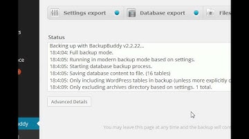 Creating a Full Backup with BackupBuddy