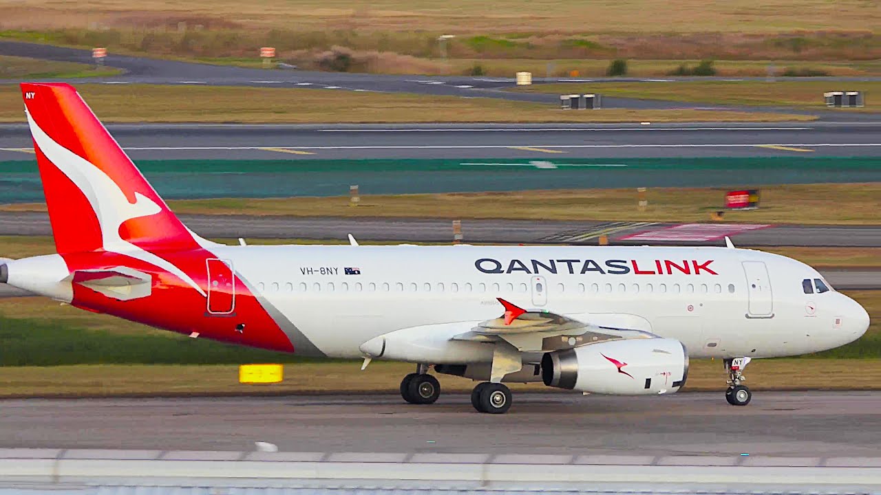 [Delivery Flight] Final QantasLink A319 VH-8NY First Touchdown in Australia - Brisbane Airport