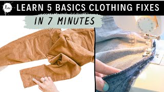 LEARN BASIC CLOTHING ALTERATIONS COURSE - IN 5 MINUTES- Hem pants tutorial \/ Dress, EASY SEWING TIPS