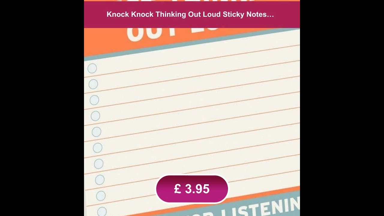 Knock Knock Thinking Out Loud Sticky Notes (4 x 4-inches) - YouTube