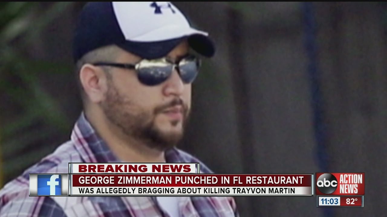 Zimmerman hit in face after talking about killing Trayvon Martin in restaurant, per reports