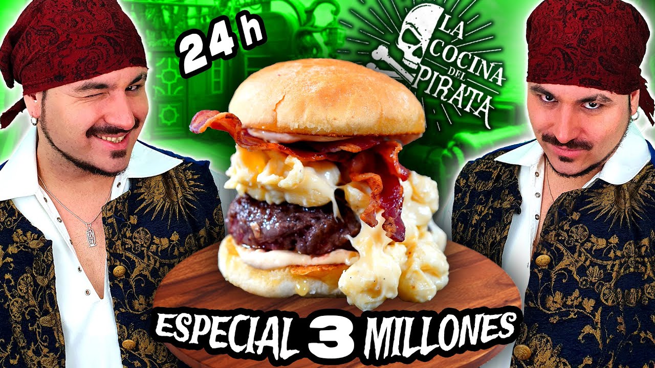 24 Horas COCINANDO recetas de LA COCINA DEL PIRATA🏴‍☠️  ESPECIAL 3 MILLONES DE SUB 🔥