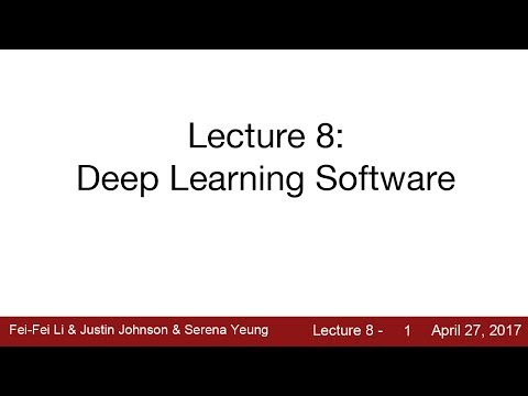 Lecture 8 | Deep Learning Software