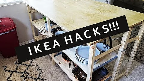 $125 Customizable Kitchen Island!!! IKEA HACKS!!!!!!