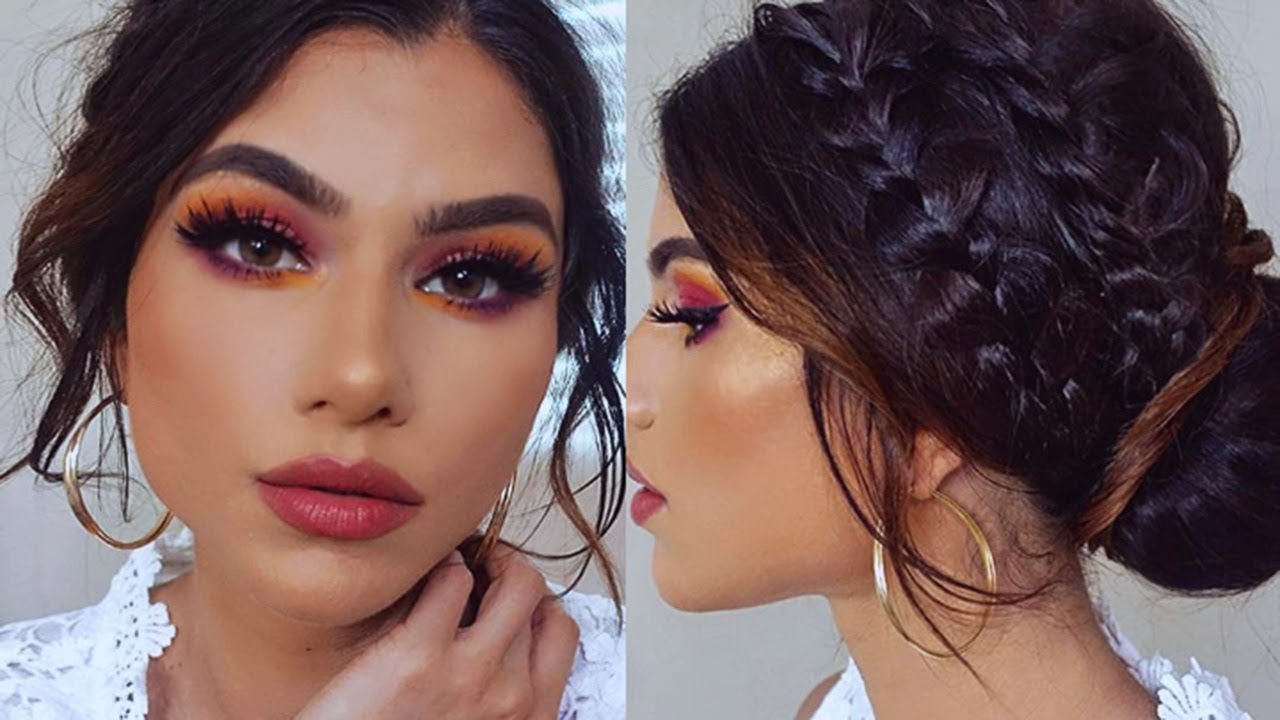 Full Coverage SUMMER Makeup Tutorial! + Beautiful Braid Bun Updo!