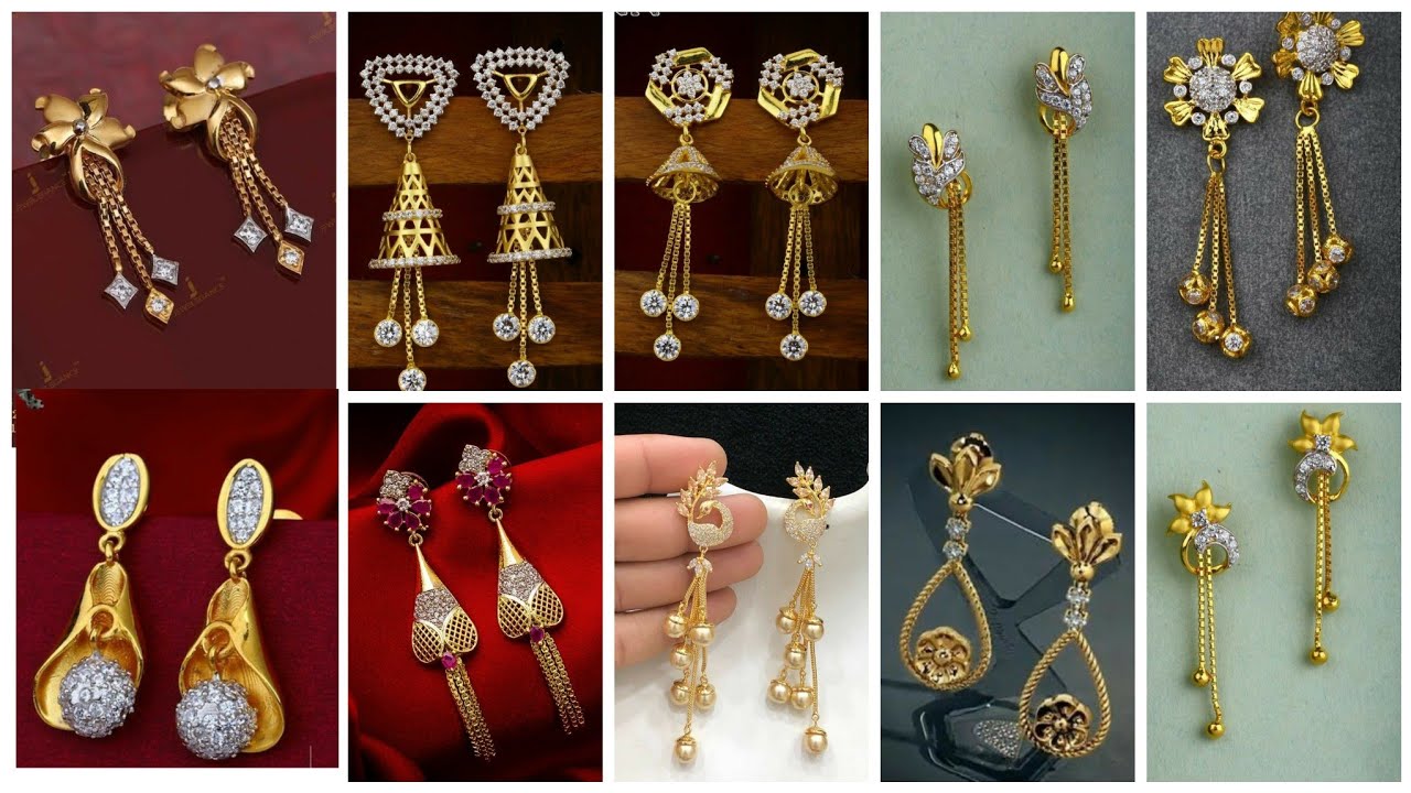 Gold Plated Asymmetric Drop & Dangler Earrings for Women & Girls