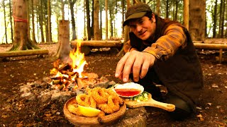 I CAUGHT A S**** and Cooked It - Free Wild Food | Campfire Cooking | Survival Shelter | Parachute
