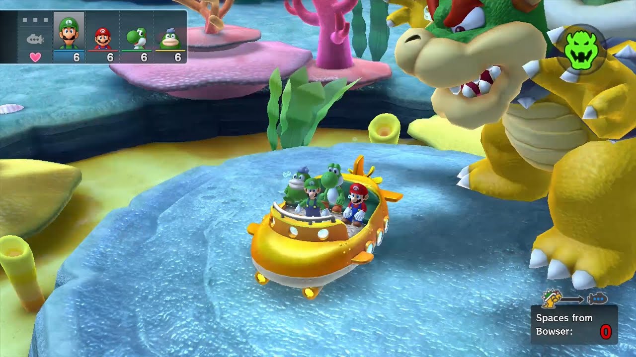Mario Party 10 Bowser Party #467 Luigi, Mario, Yoshi, Spike Whimsical Waters Master Difficulty