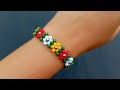 How to makesimple  cute beaded flower bracelet useful  easy