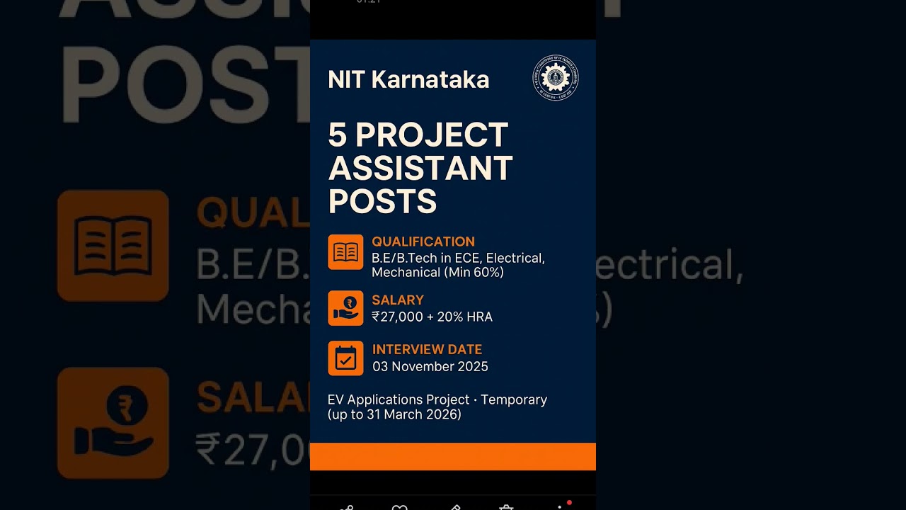 NIT Suratkal_ Recruitment apply today | more details refer Description box