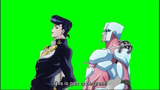 Josuke breaking wall green screen - JJBA green screen