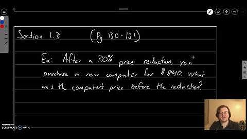 M121 Section 1.3 Part II (Models and Applications: Percent and Interest)